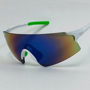 Sport Men Sunglasses Outdoor White Frame Blue Mirror Lens Beach‎ Shades Lentes